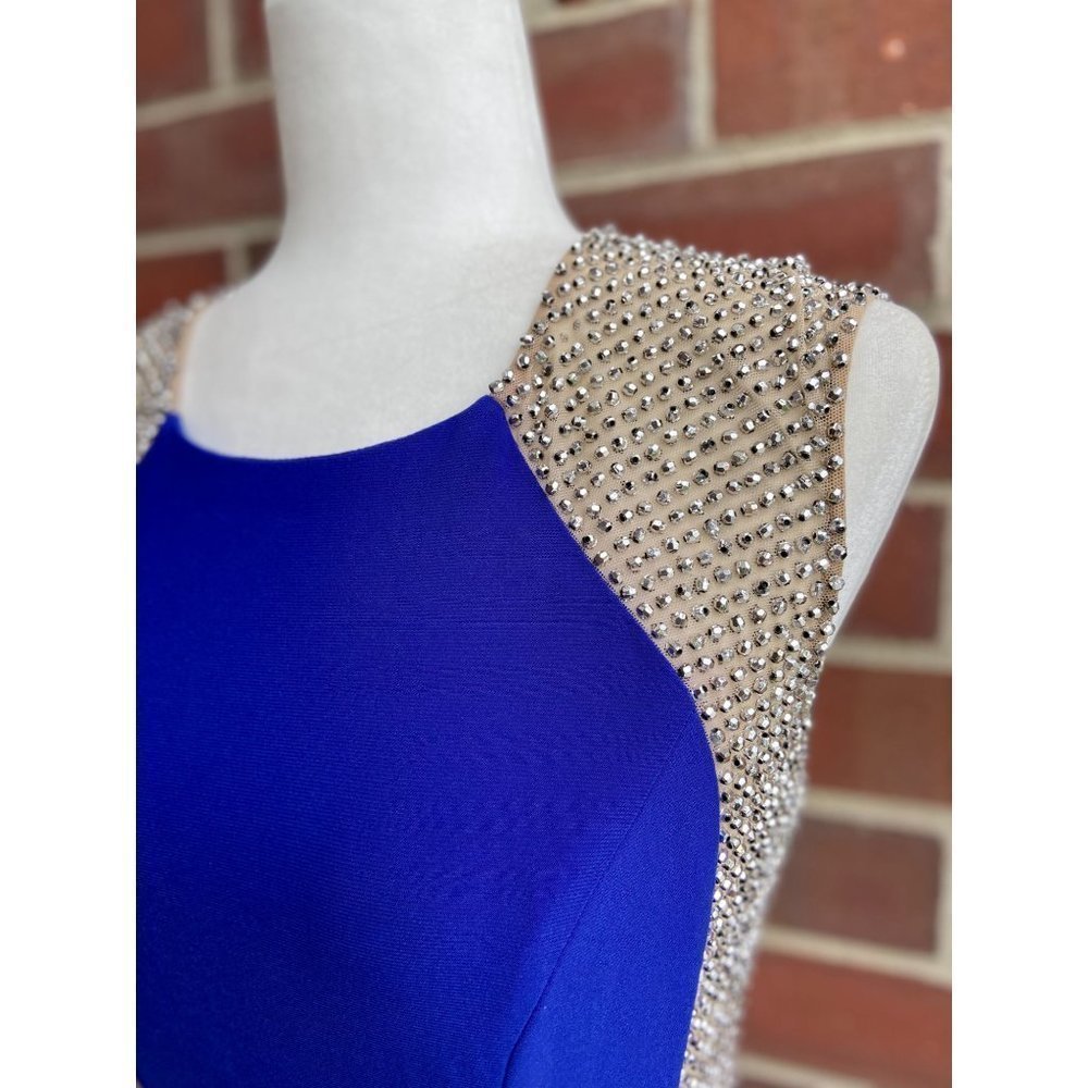 nwt Xscape Blue Beaded Evening Gown Size 4 - Picture 4 of 9